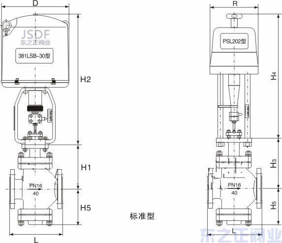 電動雙座調節(jié)閥尺寸圖